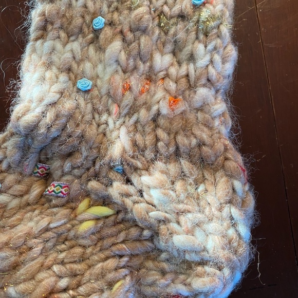 NWT Free People "Snowflake" Holiday Stocking - Knit - Picture 3 of 10